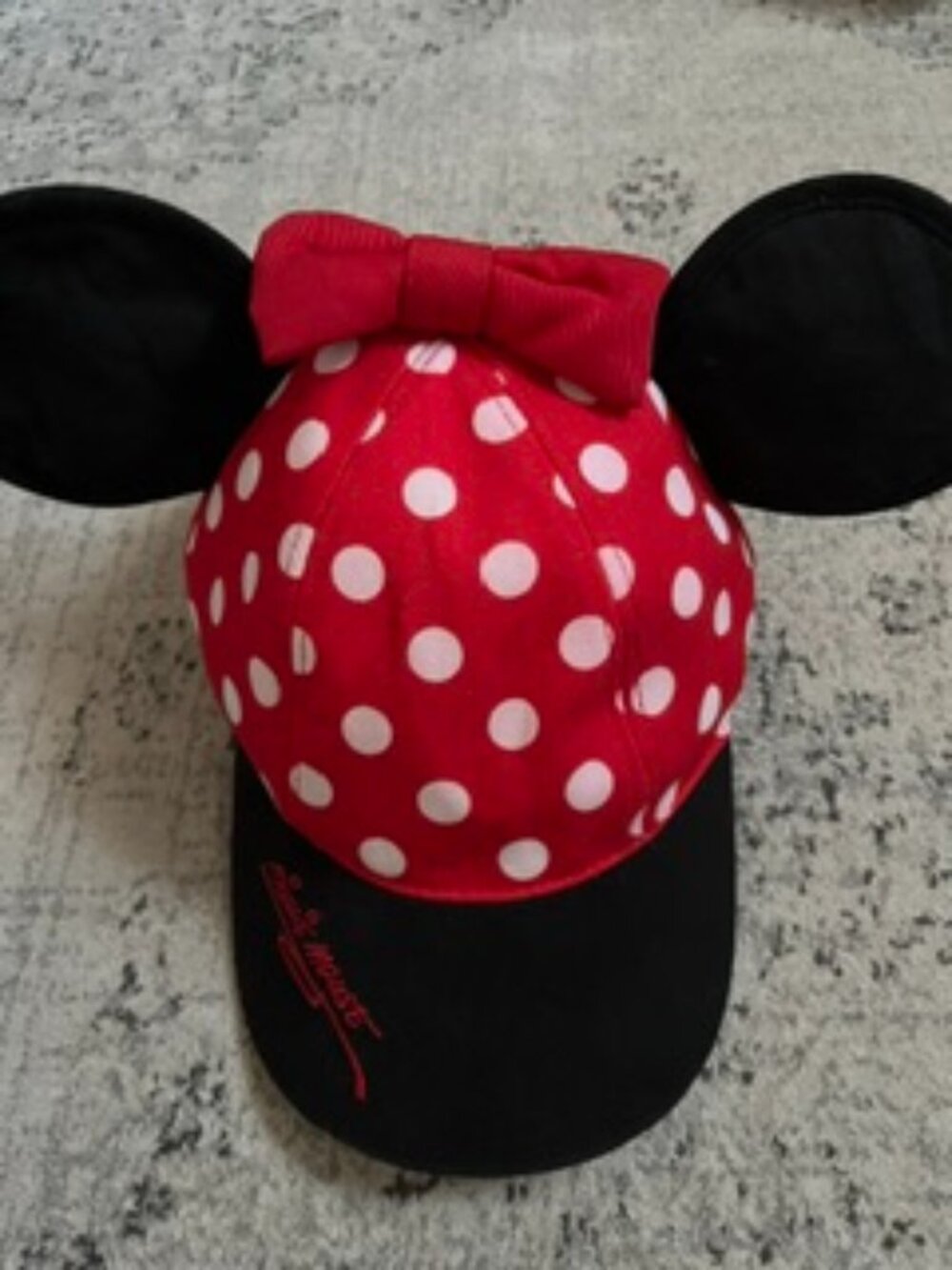 🧡3/$15 Disney Parks Minnie Mouse Red White Polka Dot Ears Snapback Youth Size